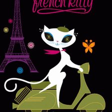 Схема вышивки «французская кошечка»