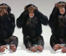 Схема вышивки «Молчу, не вижу и не слышу»