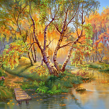 Схема вышивки «пейзаж»