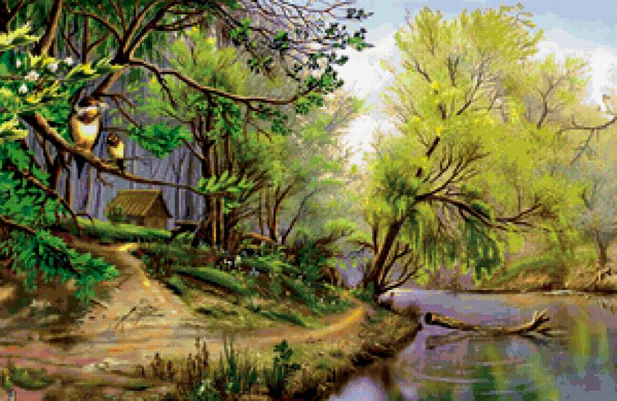 берег реки - красивые пейзажи виктора тиганова - предпросмотр