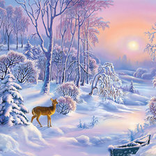 Схема вышивки «зимний лес»