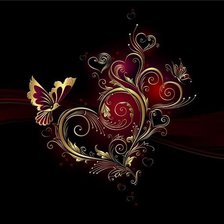 Схема вышивки «Золотые сердца»