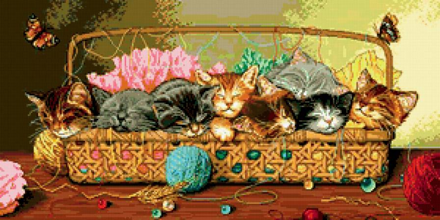 Устали.. - кот, сон, котенок - предпросмотр