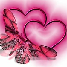 Схема вышивки «Два сердца»