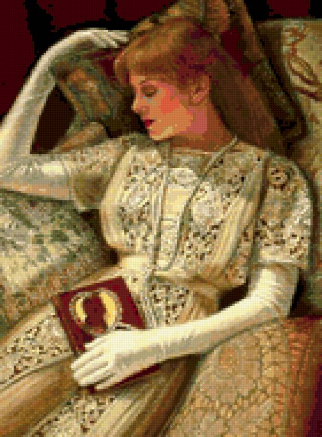 13. Серия "Викторианский стиль" Сью  Холстенбёрг - люди, книга, кружева, сон, девушка - предпросмотр