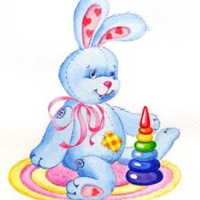 Схема вышивки «зайчик с пирамидкой»