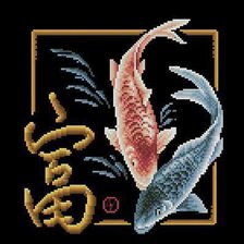 Схема вышивки «Иероглиф Кои - символ процветания и большой удачи.»