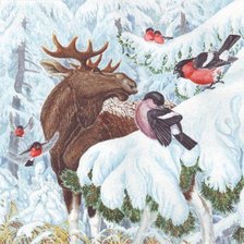 Схема вышивки «В зимнем лесу»