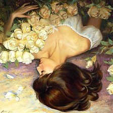 Схема вышивки «девушка»