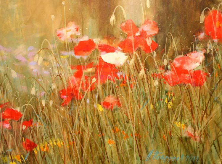 с белым цветком - цветы, пейзаж - оригинал