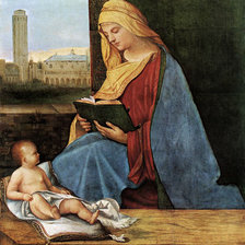 Схема вышивки «Джорджоне. Читающая Мадонна.»