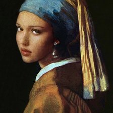 Схема вышивки «ДЕВУШКА С ЖЕМЧУЖНОЙ СЕРГОЙ»