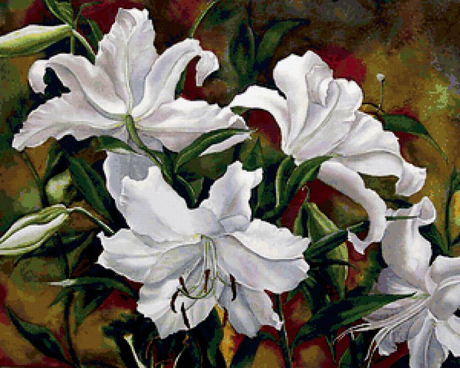 Белые лилии - лилии - предпросмотр