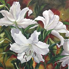 Схема вышивки «Белые лилии»