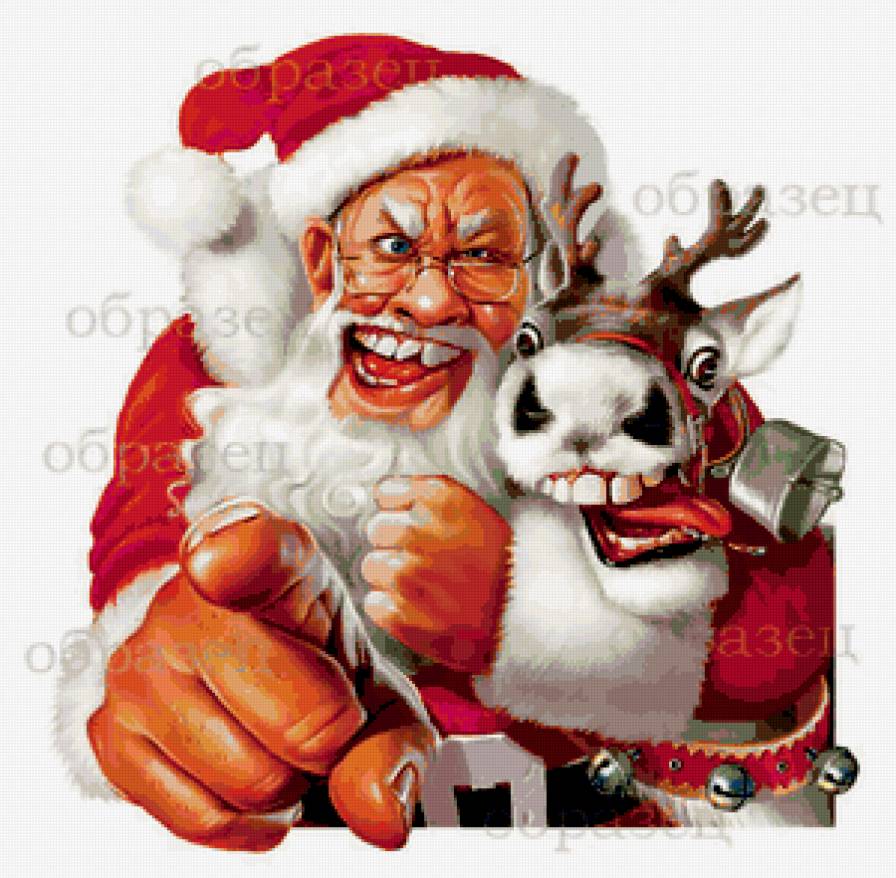 №238666 - дед мороз, олень - предпросмотр