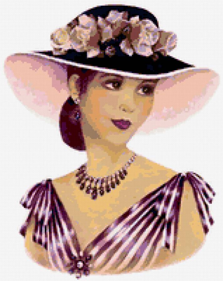 красавица - девушка шляпа нежность - предпросмотр