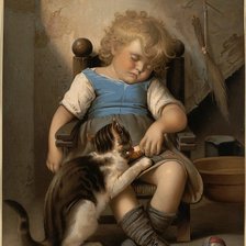 Схема вышивки «Притомилась»