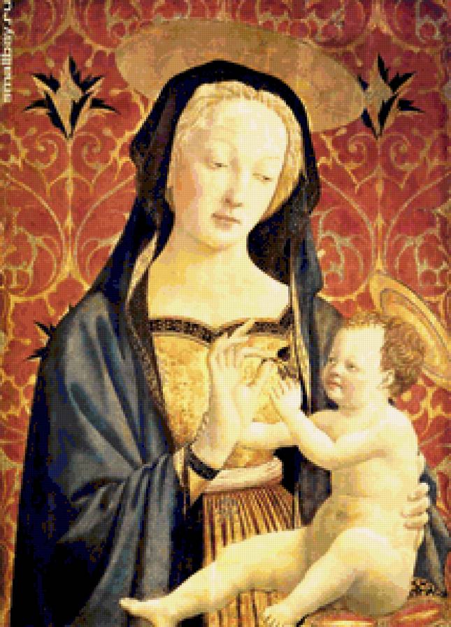 Доменико Венициано.Мадонна с младенцем. - икона., мадонна, люди, девушка, портрет, женщина, святые - предпросмотр