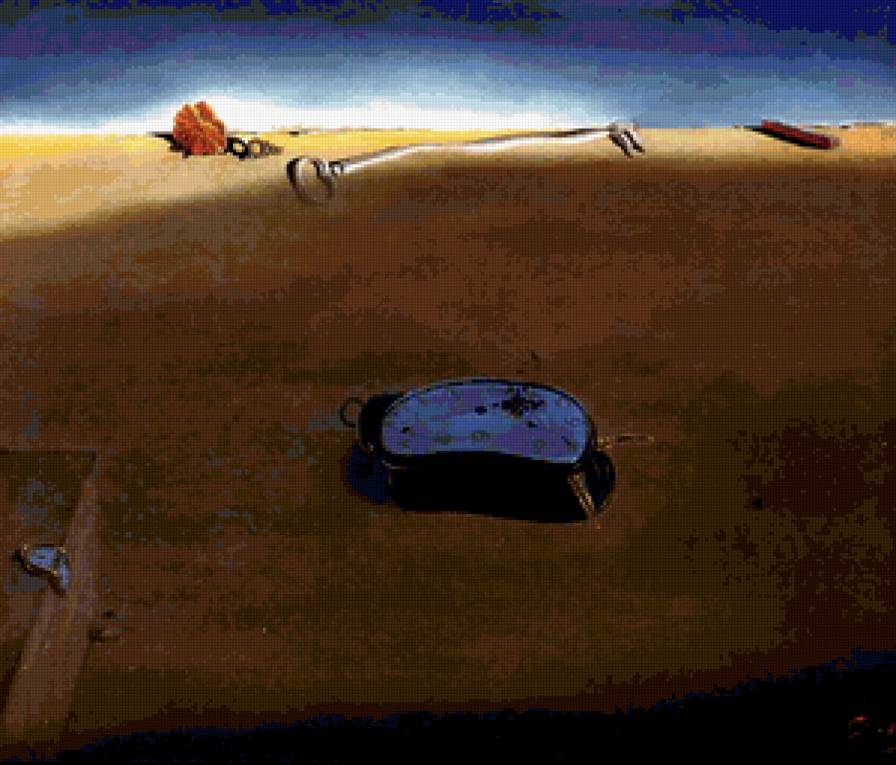 Сальвадор Дали. Мягкие часы. - сюрреализм, роза. - предпросмотр