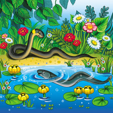 Схема вышивки «ужик и угорь»