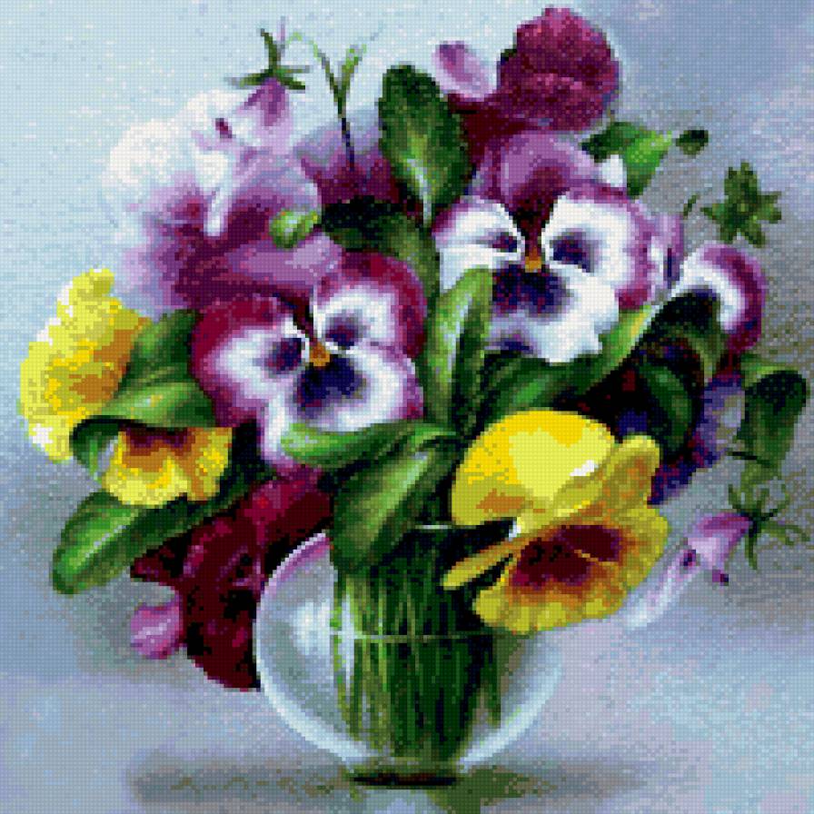 Анютки - цветы, анютины глазки, анютки, букет - предпросмотр