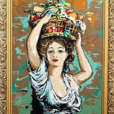 Схема вышивки «девушка с фруктами»