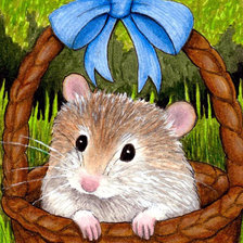 Схема вышивки «хомячок в корзинке»