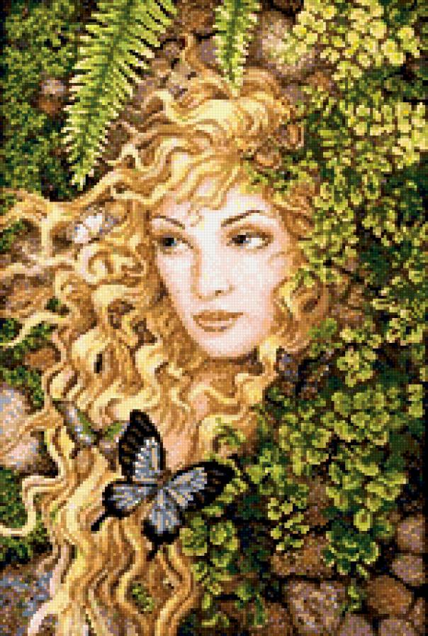 фея - цветы, девушка, фея, фрукты - предпросмотр