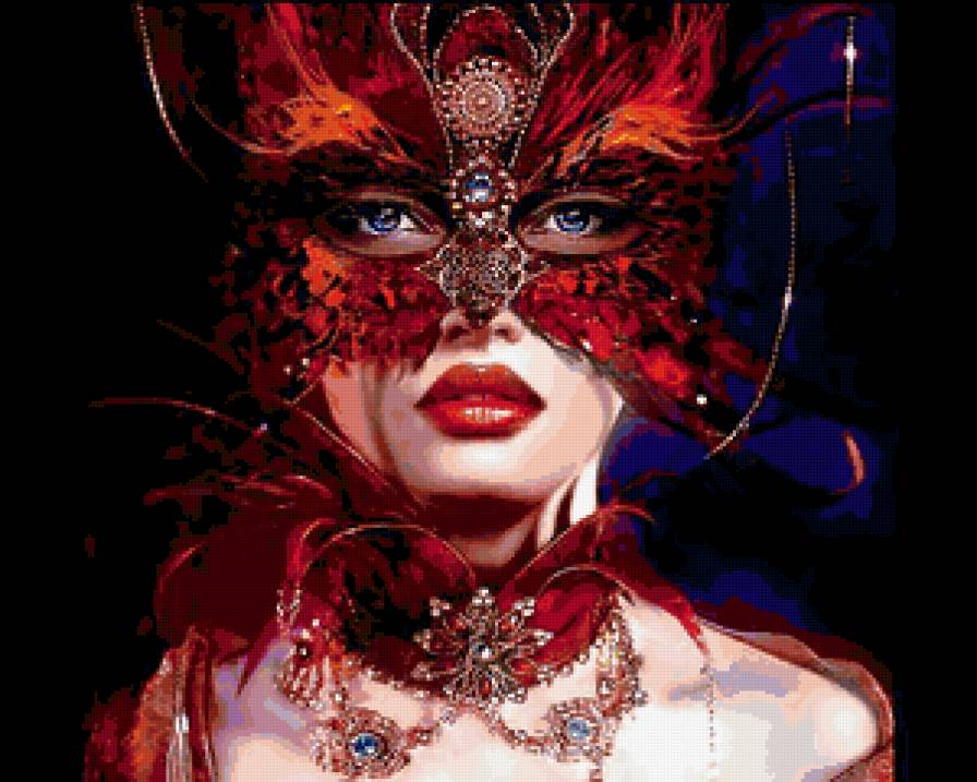 Её так хочется скорее разгадать. - красавица, женщина, венеция, бал, незнакомка, карнавал, загадка - предпросмотр