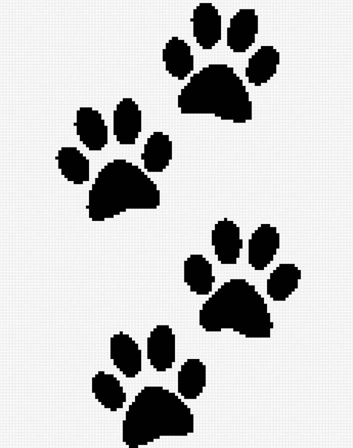 кошачьи следы - следы, лапки - предпросмотр