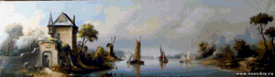 Голландский пейзаж 17-го века - пейзаж, голланндия, природа - предпросмотр