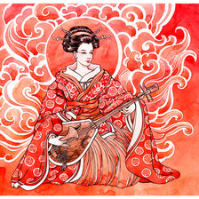 Схема вышивки «гейша»