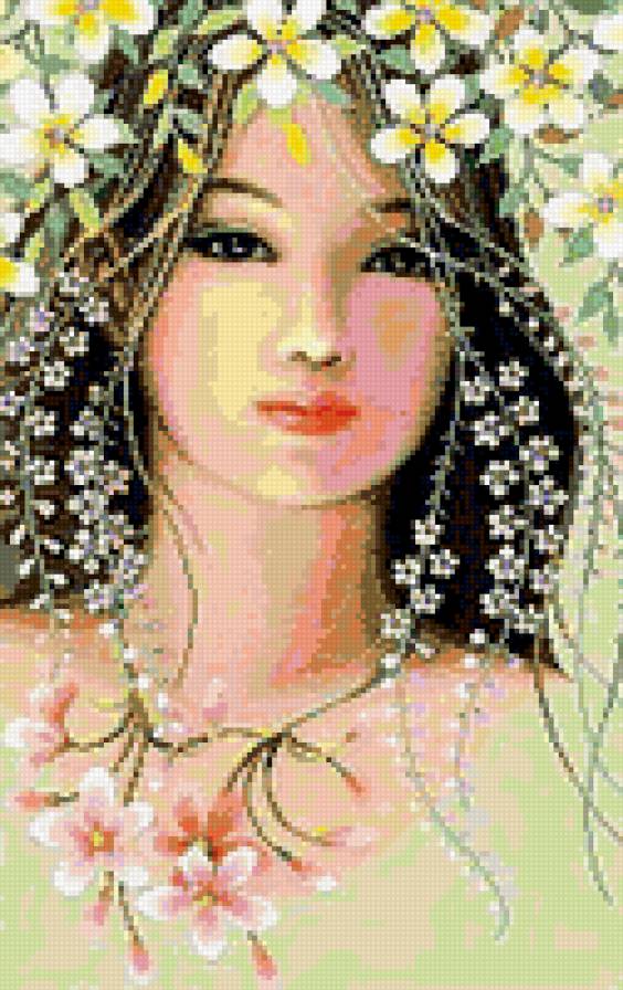 восточная девушка - ваза, восток, китай - предпросмотр