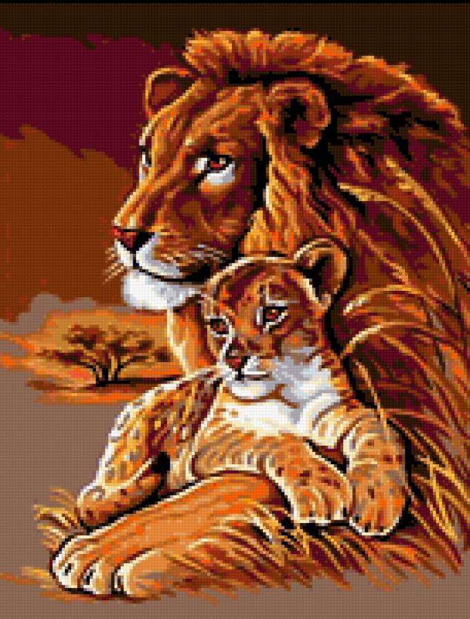 тепло мамы львицы - лев, львы, коты, кошки - предпросмотр