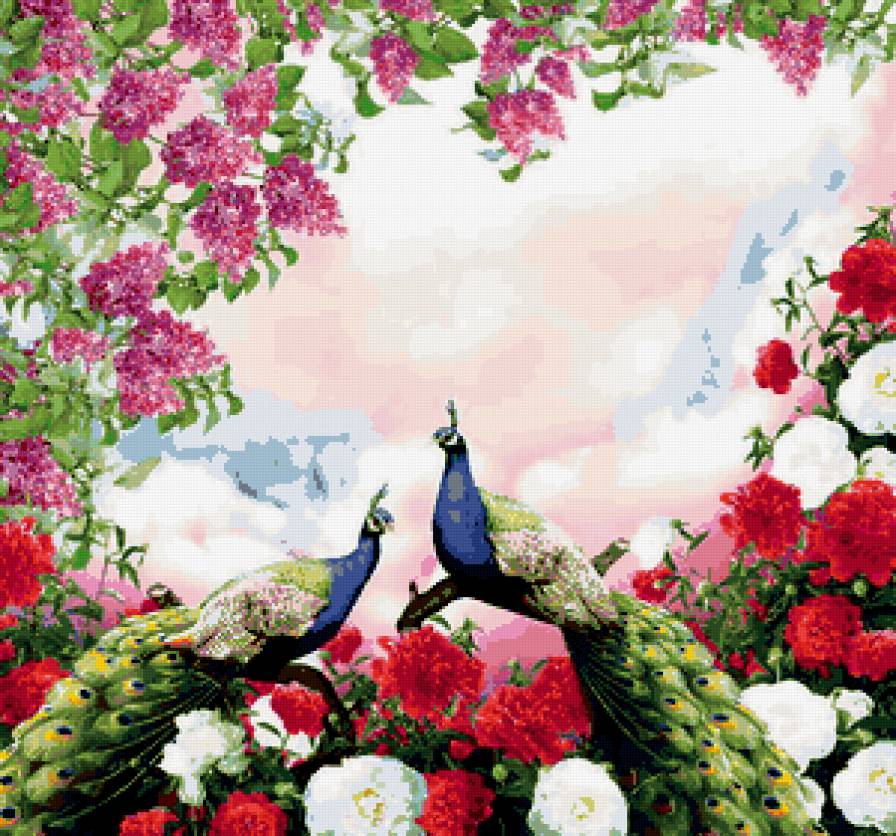 Павлины - павлины, фентези, птицы - предпросмотр