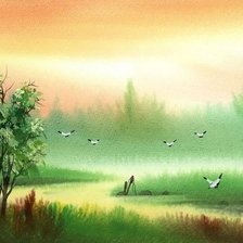 Схема вышивки «Утро.»