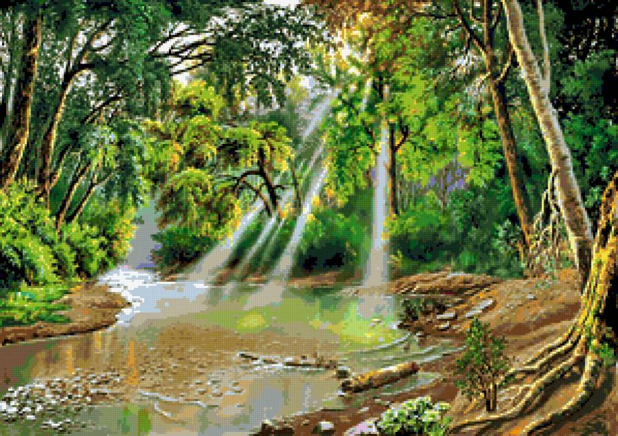 Река. - лето, пейзаж., река - предпросмотр