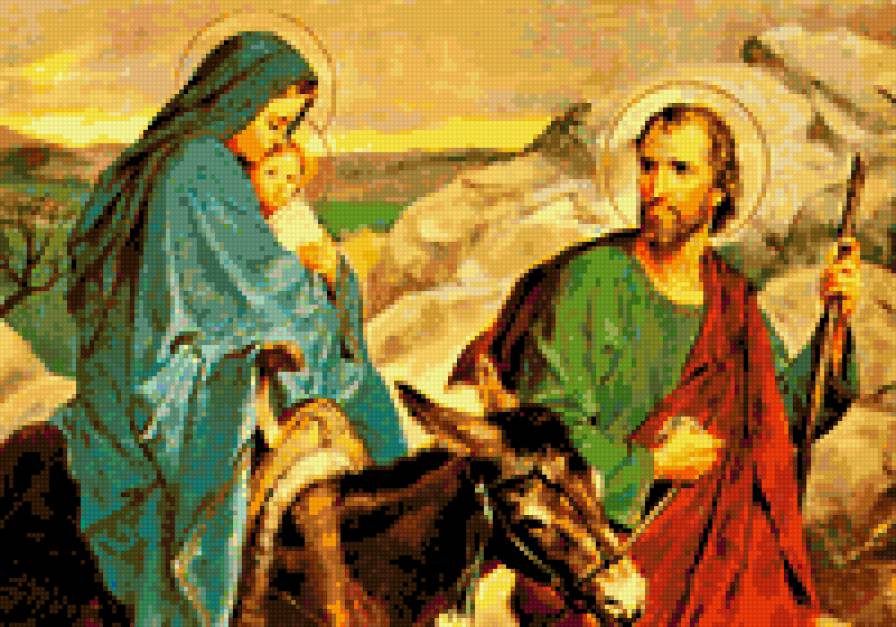 Святое семейство - икона - предпросмотр