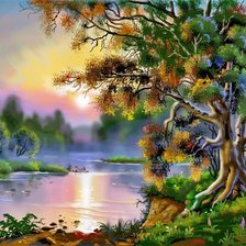 Схема вышивки «Закат.»