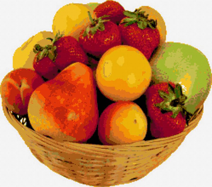 Корзина с фруктами. - еда, фрукты., кухня - предпросмотр