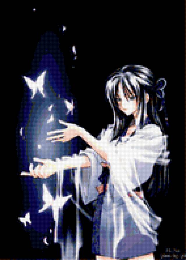 Волшебница - бабочки, гейша, девушка - предпросмотр