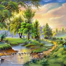 Схема вышивки «Сказочные пейзажи художника Виктора Захаровича Цыганова»