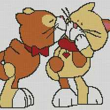 Схема вышивки «Влюбленные коты»