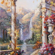 Схема вышивки «С видом на водопад»