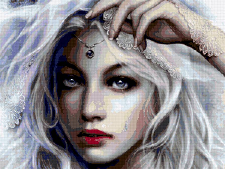 Девушка зима. - девушка, портрет, фентези - предпросмотр