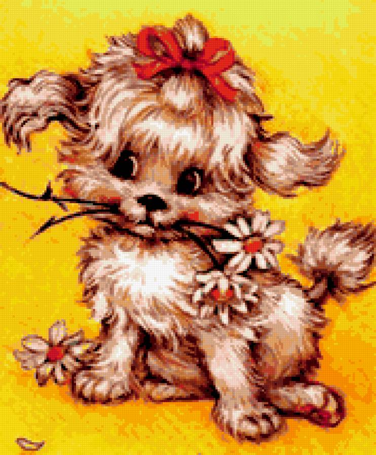 милашка - ромашка, собачка, животные - предпросмотр