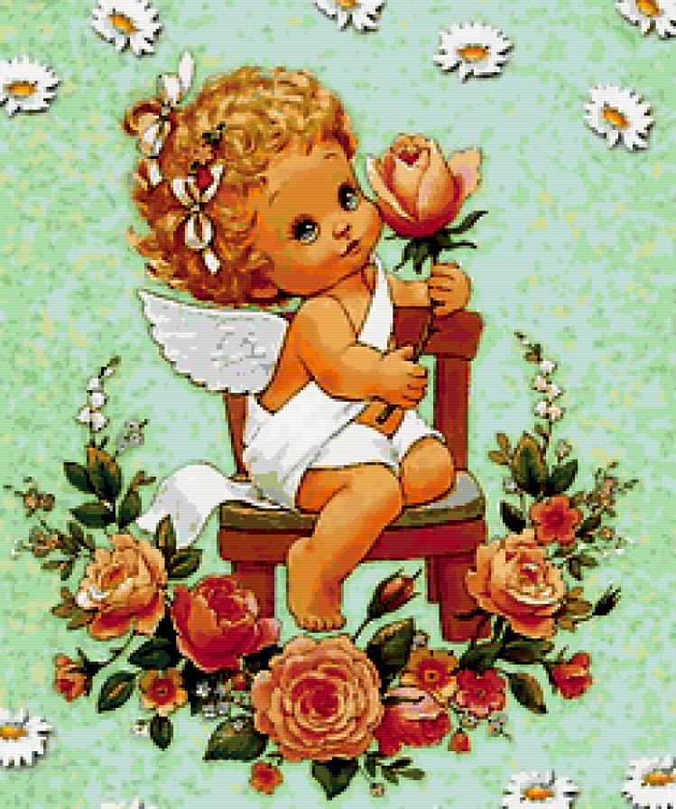 ВАЛЕНТИНКА для тебя - цветы, дети, ангел, розы, куколка, ромашки - предпросмотр