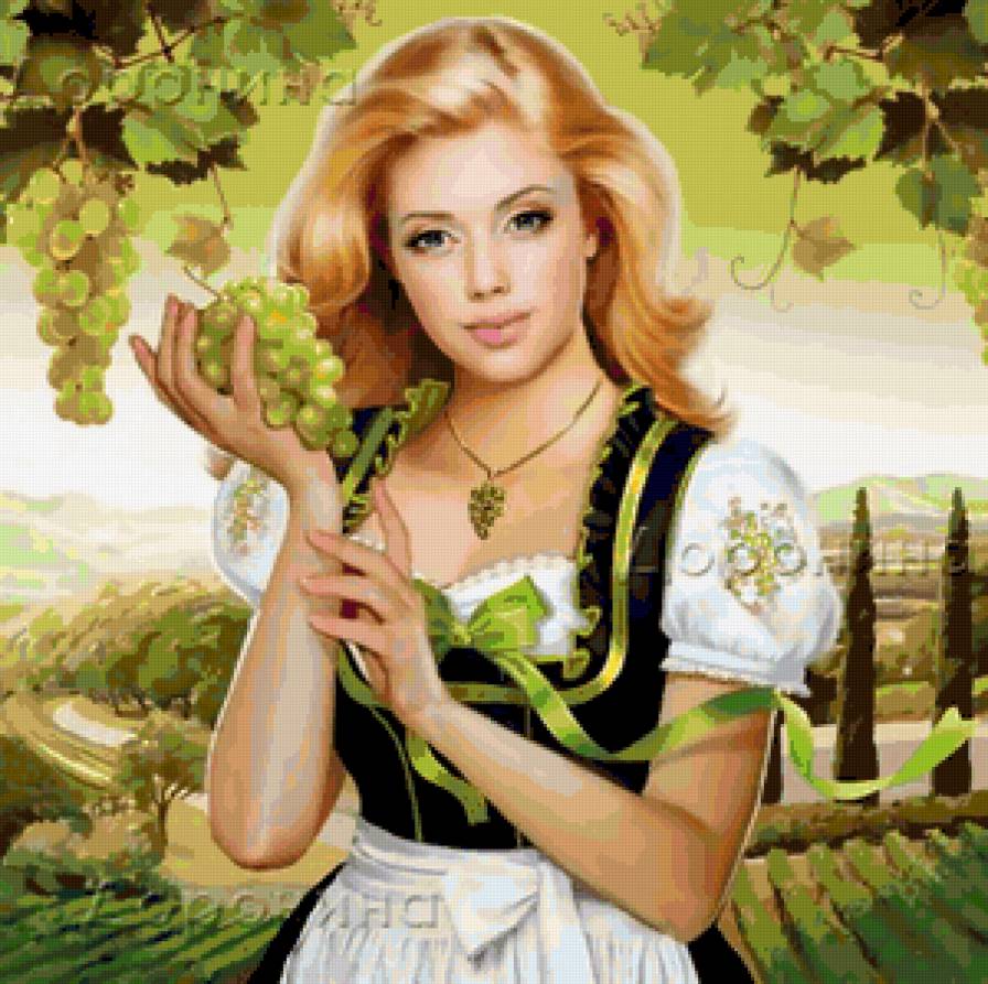 Иллюстрации Татьяны Дорониной - портрет, фрукты, девушка - предпросмотр