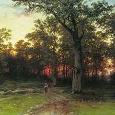 Схема вышивки «шишкин. лес вечером»