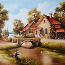 Схема вышивки «horgászás»